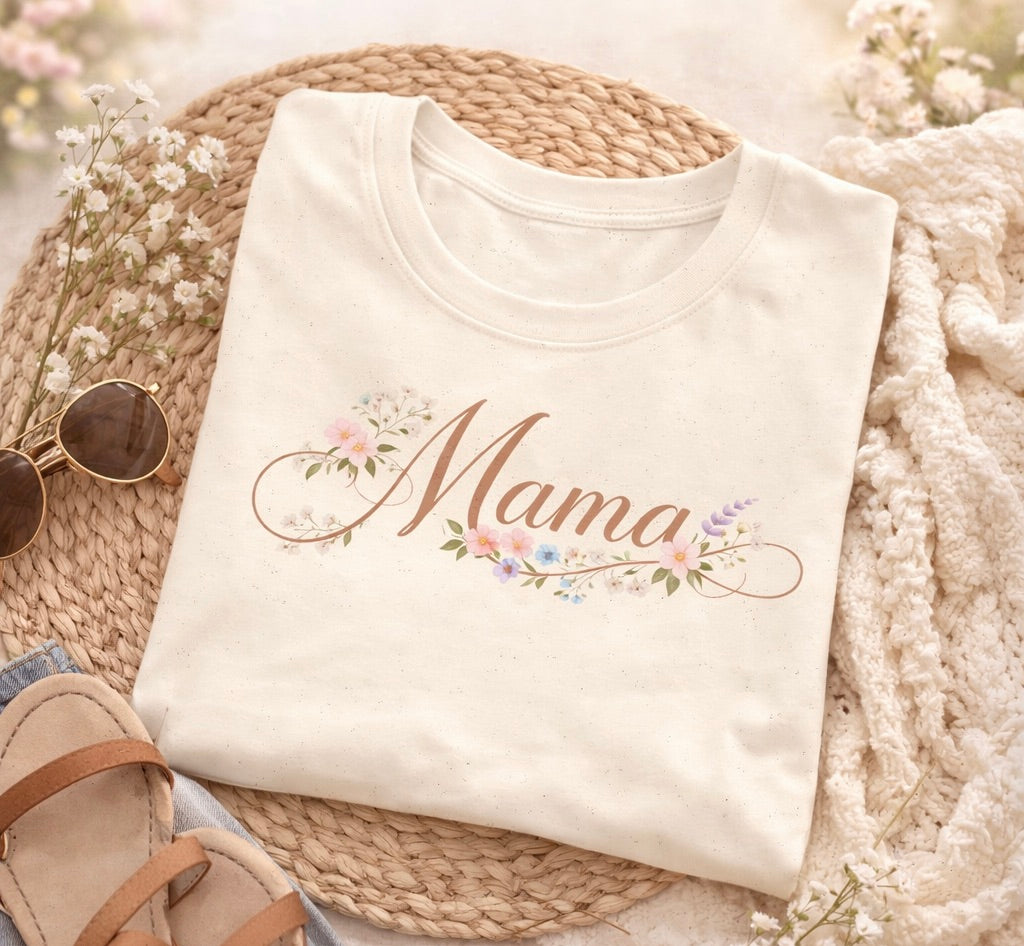 Mama Floral Shirt, Dainty Mama Tee, Soft Boho Mom Shirt, Wildflower Mama Shirt, Minimalist Mom Gift, Mothers Day Shirt, Trendy Mama Tee