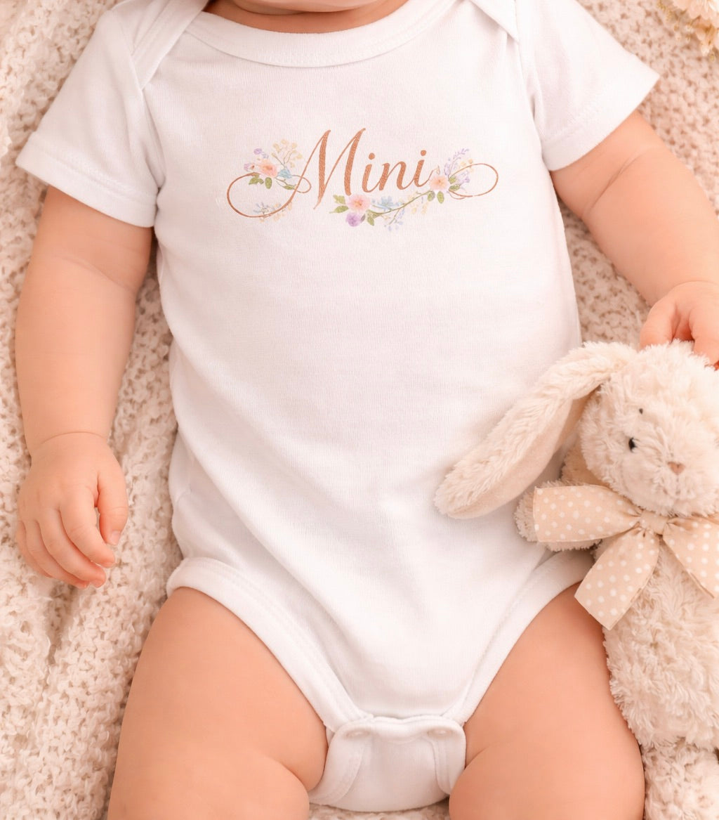 Matching Mama and Mini Set, Mama Shirt and Baby Onesie, Floral Mama Tee, Mini Baby Bodysuit, Mommy and Me Outfit, Mother Daughter Set