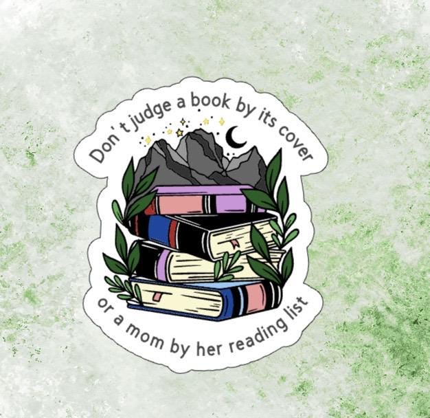 Mom Reading List Sticker – Funny Book Lover Decal for Laptop, Tumbler, Water Bottle • Water-Resistant Vinyl Sticker • Gift for Moms