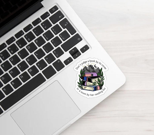 Mom Reading List Sticker – Funny Book Lover Decal for Laptop, Tumbler, Water Bottle • Water-Resistant Vinyl Sticker • Gift for Moms